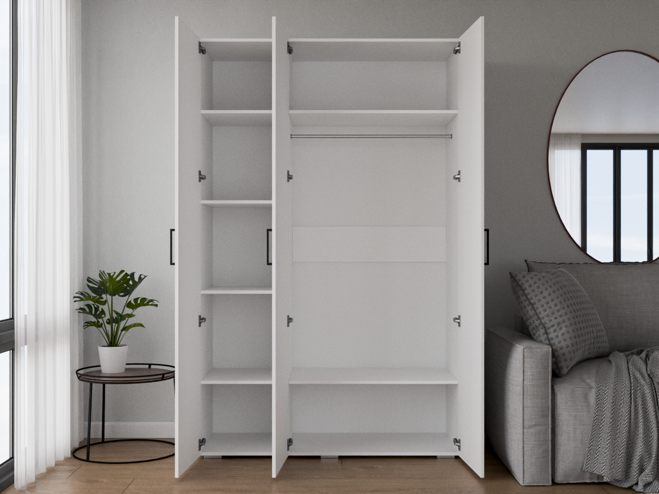 Распашной шкаф Хемнэс 2 white ИКЕА (IKEA) изображение товара